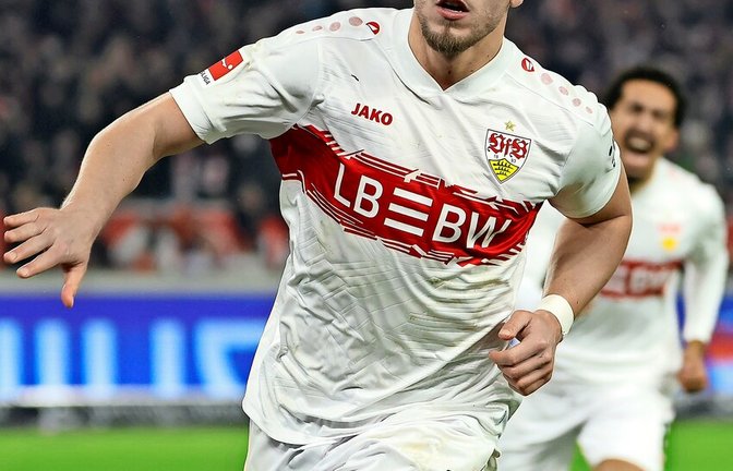 Job erledigt: Ermedin Demirovic dreht nach seinem zweiten Treffer für den VfB ab.<span class='image-autor'>Foto: Baumann</span>