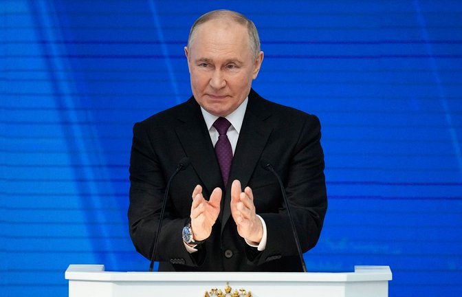 "Zusammen können wir alles schaffen": Wladimir Putin.<span class='image-autor'>Foto: Alexander Zemlianichenko/AP/dpa</span>