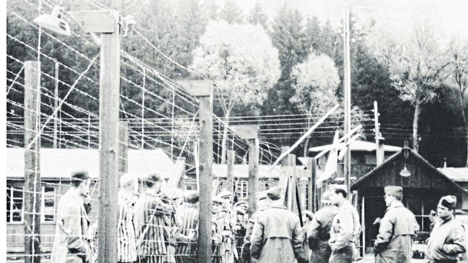 Französische Soldaten werden von den Überlebenden willkommen geheißen: Sie waren durch „pestilenzartigen Gestank“ auf das Lager aufmerksam geworden.  Fotos: Stadtarchiv Vaihingen/KZ-Gedenkstätte Vaihingen