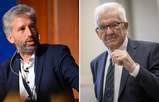 Der Tübinger Oberbürgermeister Boris Palmer (links) hat sich in einem Brief direkt an Baden-Württembergs Ministerpräsident Winfried Kretschmann gewandt.<span class='image-autor'>Foto: dpa/Felix Kästle, imago/Chris Emil Janssen</span>