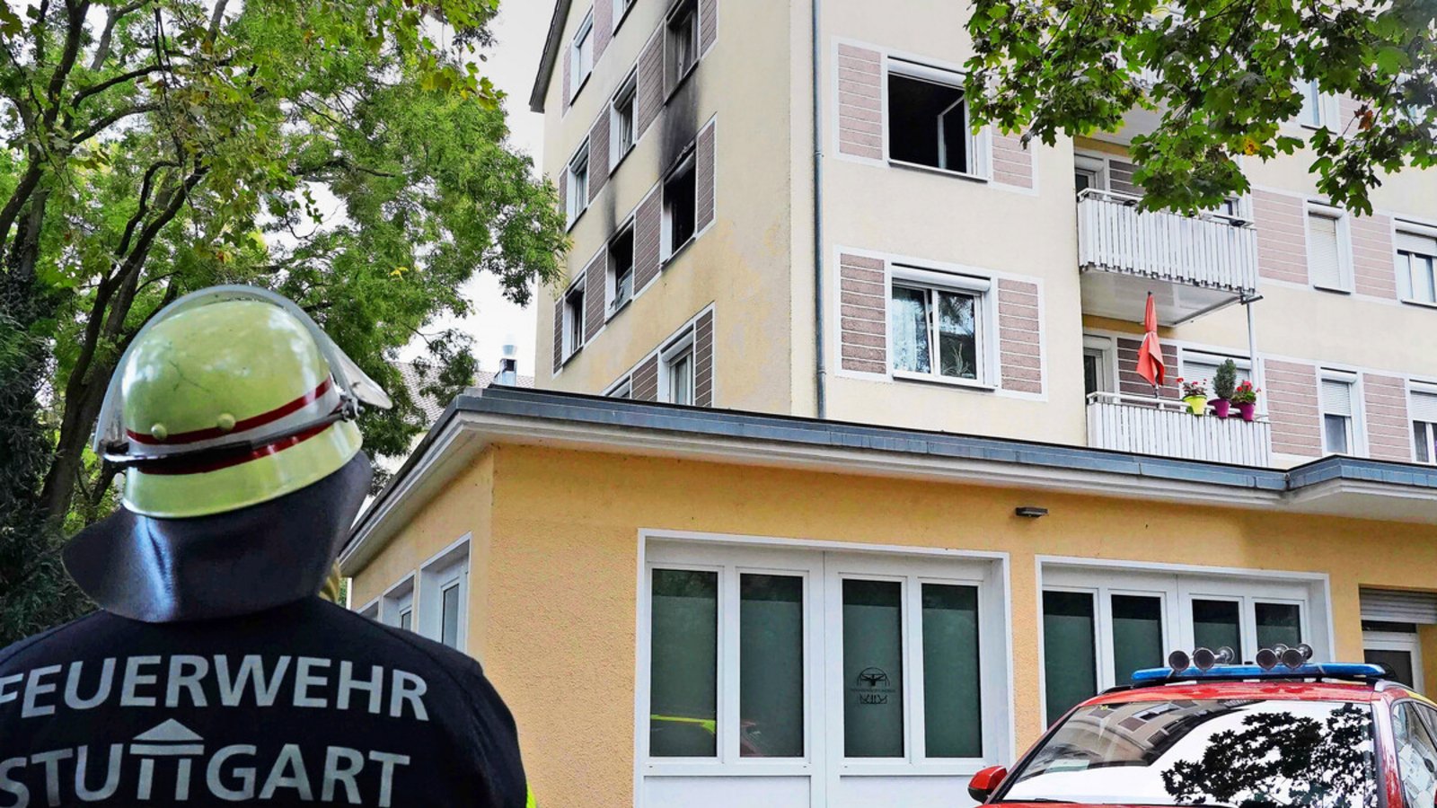 Nach einer Stunde war der Brand am frühen Morgen gelöscht.Foto: Fotoagentur Stuttgart/Rosar