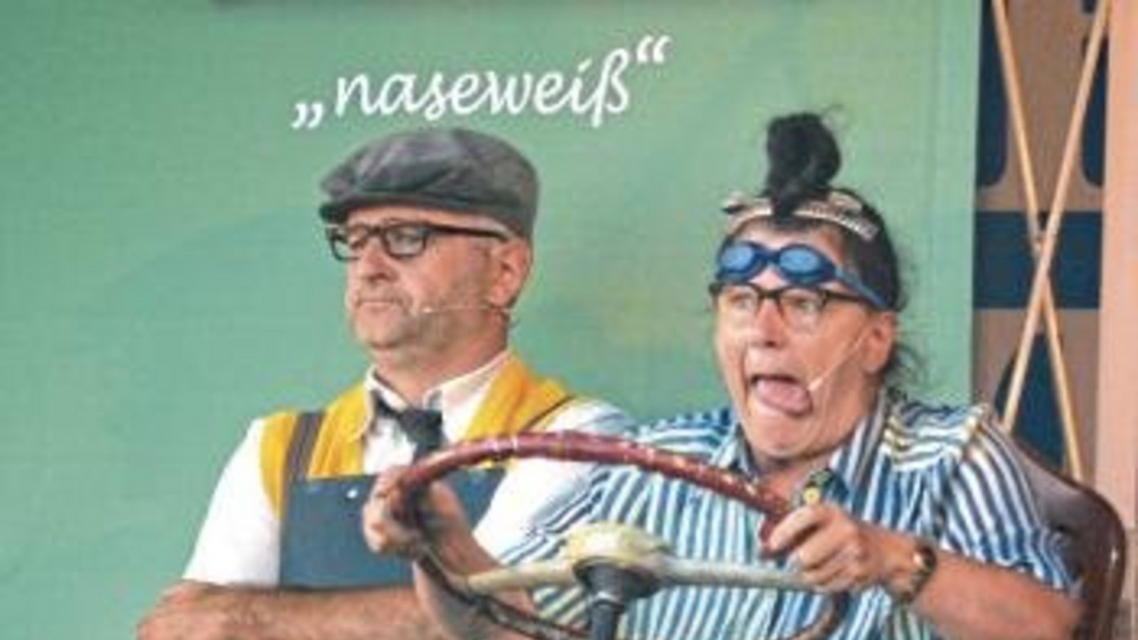 Gscheidles proben die Fahrt in den Urlaub.