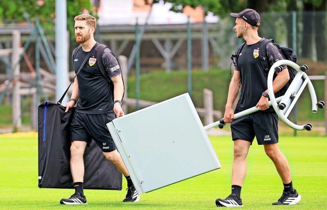 Marcus Fregin (links) und Jasper Smets verantworten die Spielanalyse beim VfB.<span class='image-autor'>Foto: Baumann/Alexander Keppler</span>