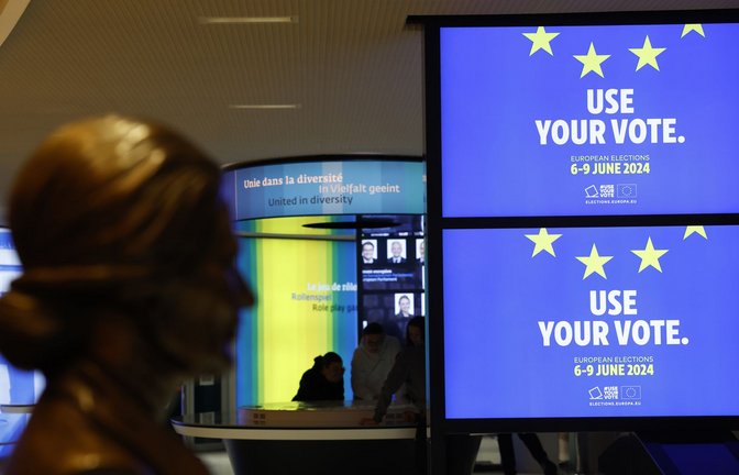 „Nutze Deine Stimme“ wirbt das EU-Parlament für die Wahl im Juni.<span class='image-autor'>Foto: AP/dpa/Jean-Francois Badias</span>