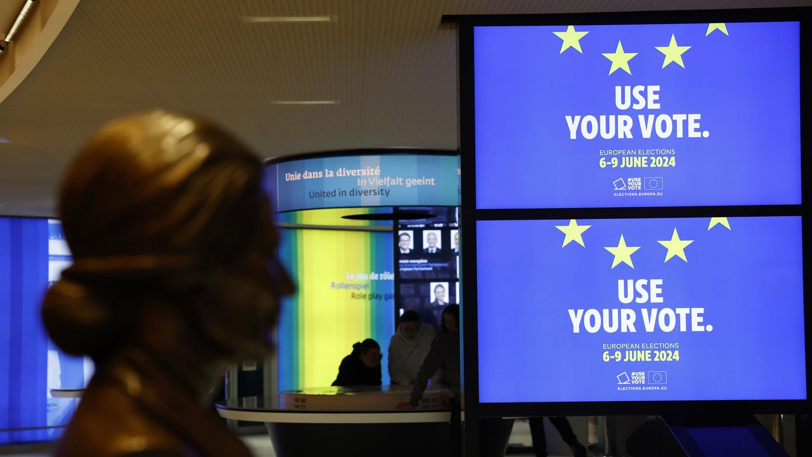„Nutze Deine Stimme“ wirbt das EU-Parlament für die Wahl im Juni.Foto: AP/dpa/Jean-Francois Badias „Nutze Deine Stimme“ wirbt das EU-Parlament für die Wahl im Juni.Foto: AP/dpa/Jean-Francois Badias