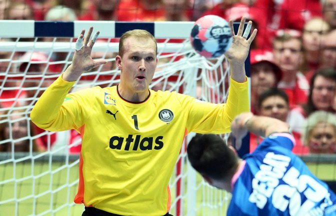 David Späth und die deutsche Handball-Nationalmannschaft sind im Halbfinale der Handball-EM 2026 gegen Kroatien gefordert.<span class='image-autor'>Foto: picture alliance/dpa | Sina Schuldt</span>