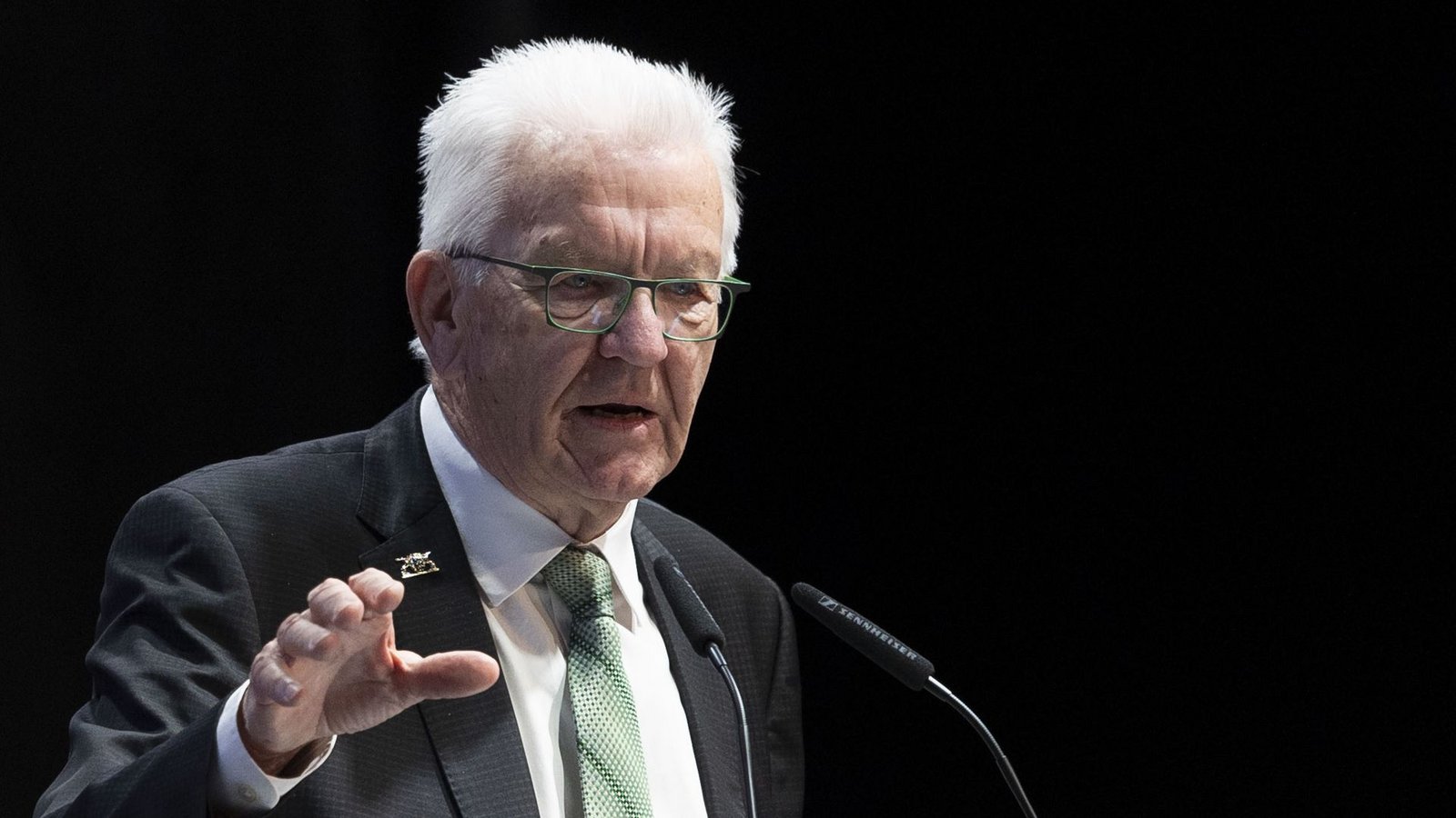 Ministerpräsident Winfried Kretschmann spricht bei Medienkongress.Foto: Lichtgut/Leif Piechowski