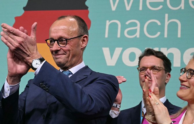 So sehen Sieger aus: Friedrich Merz (CDU) am Wahlabend<span class='image-autor'>Foto: AFP/Ina Fassbender</span>