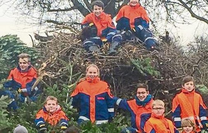 Am Samstag wurden in vielen Orten die Christbäume eingesammelt. In Oberriexingen „befreite“ die Jugendfeuerwehr die Bürger von den Bäumen. Insgesamt wurden 200 Tannenbäume eingesammelt und mit den Spenden die Kasse der Jugendfeuerwehr aufgebessert. Foto: 