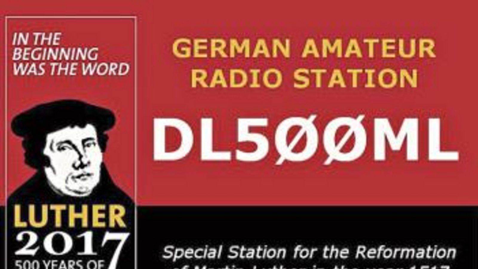 „DL500ML“ – das Rufzeichen der Funker für das Reformationsjahr. Grafik: p „DL500ML“ – das Rufzeichen der Funker für das Reformationsjahr. Grafik: p