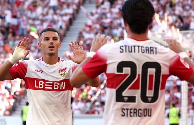 Badredine Bouanani (links) und Leonidas Stergiou fehlen auf der A-Liste des VfB für die Champions League.<span class='image-autor'>Julia Rahn</span>