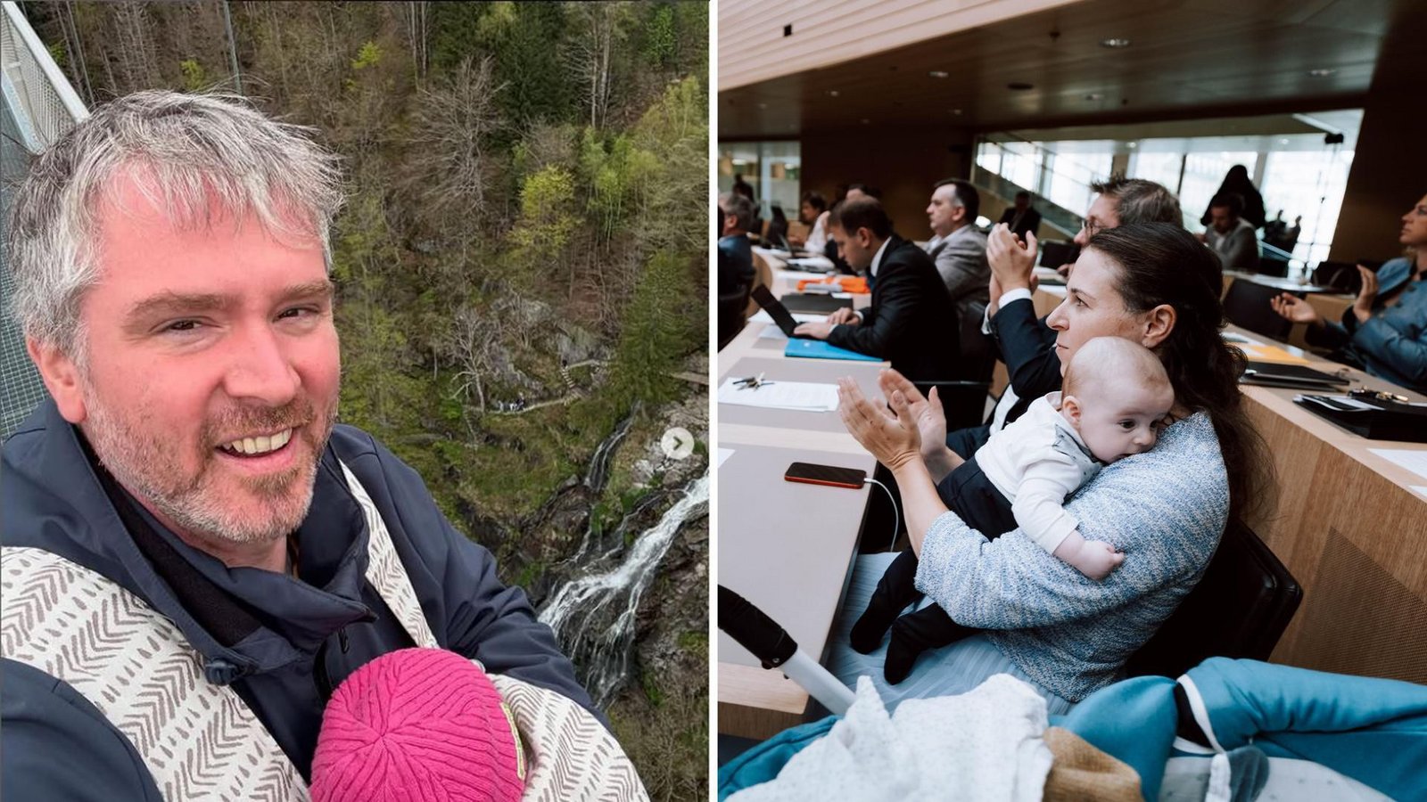 Natalie Pfau-Weller aus Kirchheim/Teck (rechts) nahm ihren Sohn mit in die Sitzungen des Landtags. Jonas Hoffmann aus Lörrach will Politiker sein und trotzdem präsent bei seinen Töchtern.Foto: privat/Marcel Dietrich Natalie Pfau-Weller aus Kirchheim/Teck (rechts) nahm ihren Sohn mit in die Sitzungen des Landtags. Jonas Hoffmann aus Lörrach will Politiker sein und trotzdem präsent bei seinen Töchtern.Foto: privat/Marcel Dietrich