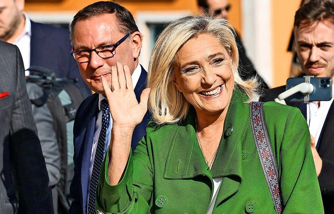 Rechte Parteichefs: Marine Le Pen (RN) und Tino Chrupalla (AfD)<span class='image-autor'>Foto: IMAGO/GlobalImagens/IMAGO/Paulo Spranger</span>