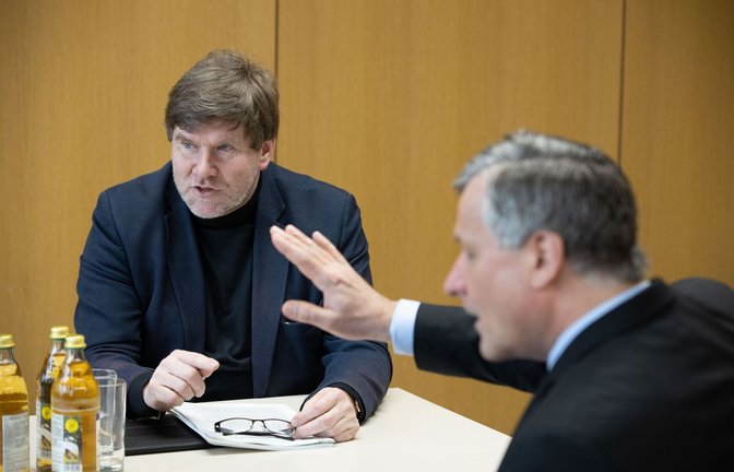 Sind nicht immer einer Meinung: Markus Rösler (li.) von den Grünen und Hans-Ulrich Rülke (r.) von der FDP<span class='image-autor'>Foto: Lichtgut//Leif-Hendrik Piechowski</span>