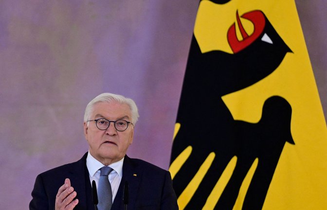Bundespräsident Frank-Walter Steinmeier begründet seine Entscheidung für eine Neuwahl.<span class='image-autor'>Foto: AFP/John MacDougall</span>
