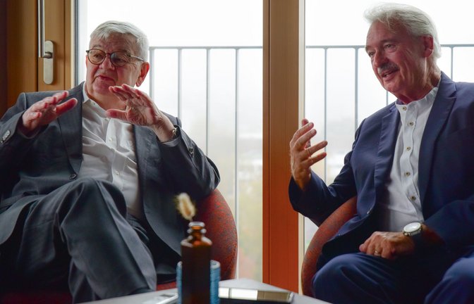 Joschka Fischer (l) und Jean Asselborn haben viel zusammen  erlebt.<span class='image-autor'>Foto: Michael Thaidigsmann</span>