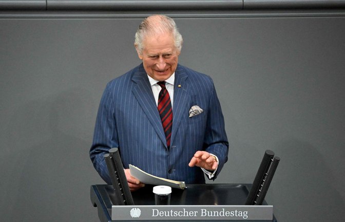 Weite Teile seiner Rede im  Bundestag hielt König Charles III. auf Deutsch.<span class='image-autor'>Foto: AFP/TOBIAS SCHWARZ</span>
