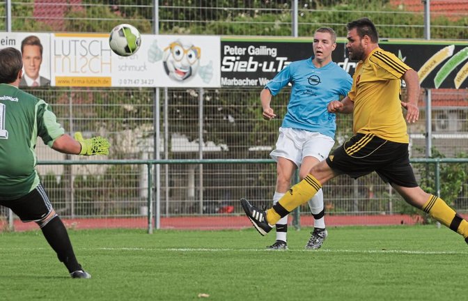 Marco Hirsch (Mitte) ist der Torgarant für den TSV Häfnerhaslach. In der abgelaufenen B-7-Saison war er Torschützenkönig. Foto: Nachreiner