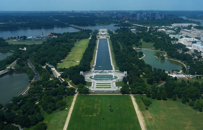 Am Sonntag sollen am Lincoln Memorial Feierlichkeiten anlässlich des 80. Geburtstages von Donald Trump stattfinden<span class='image-autor'>Foto: Julia Demaree Nikhinson/AP/dpa</span>