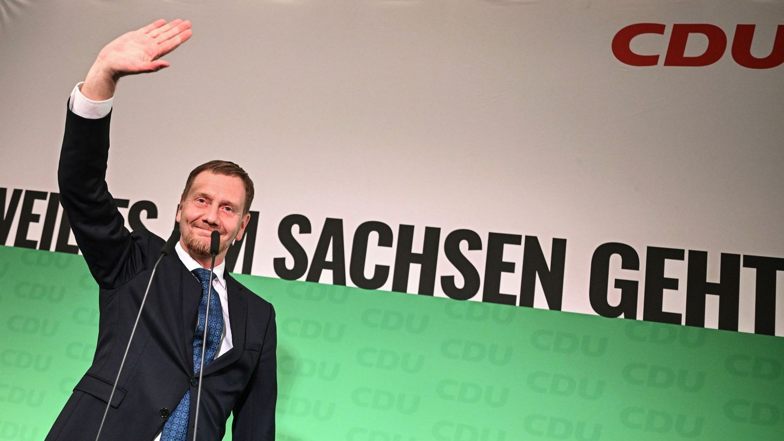 Michael Kretschmer ist erleichtert über das Abschneiden der CDU.Foto: dpa/Robert Michael Michael Kretschmer ist erleichtert über das Abschneiden der CDU.Foto: dpa/Robert Michael
