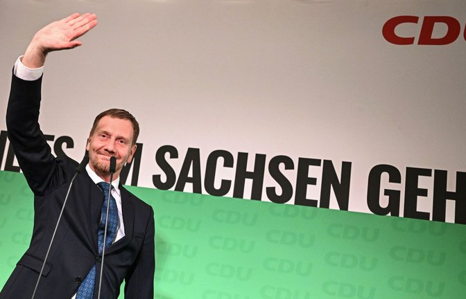 Michael Kretschmer ist erleichtert über das Abschneiden der CDU.<span class='image-autor'>Foto: dpa/Robert Michael</span>