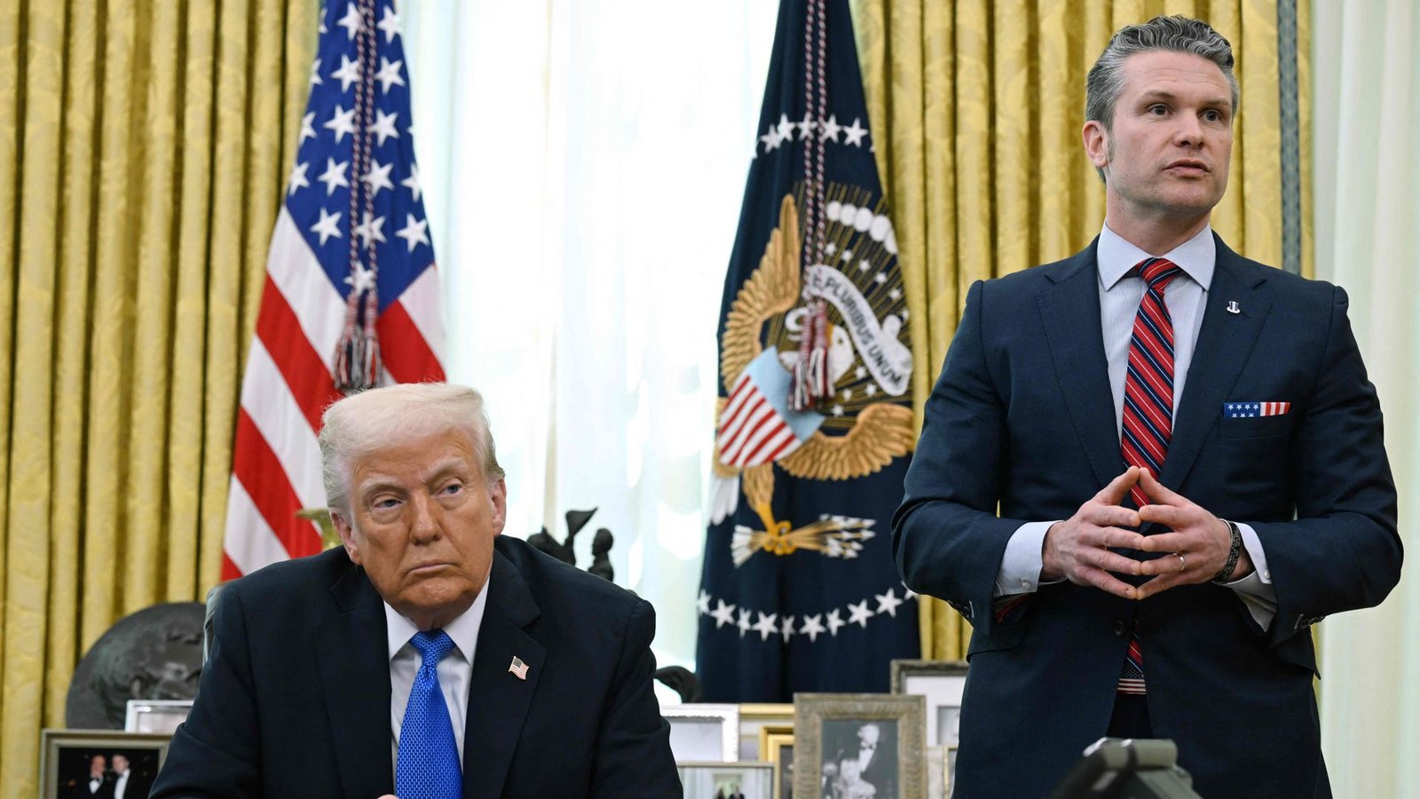US-Präsident Donald Trump und Verteidigungsminister Pete HegsethFoto: AFP/ANNABELLE GORDON US-Präsident Donald Trump und Verteidigungsminister Pete HegsethFoto: AFP/ANNABELLE GORDON
