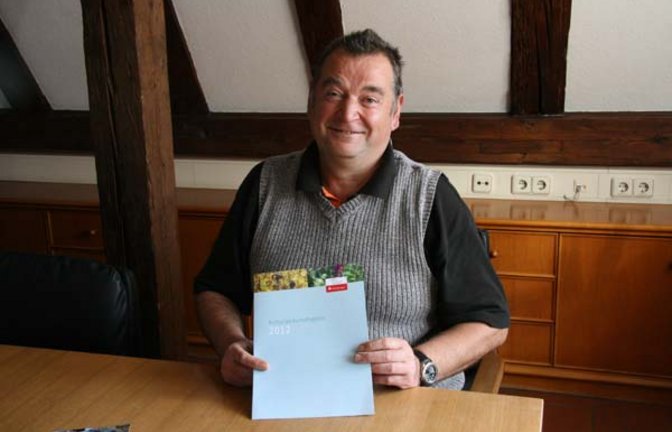Helmut Mager mit der Urkunde des Kulturlandschaftspreises. Foto: Rücker