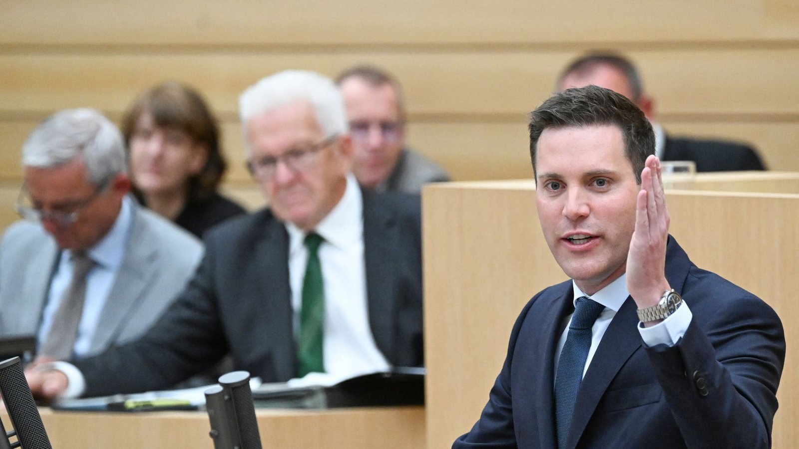 CDU-Landeschef Manuel Hagel werden Ambitionen auf den Posten des Ministerpräsidenten nachgesagt.Foto: dpa/Bernd Weißbrod CDU-Landeschef Manuel Hagel werden Ambitionen auf den Posten des Ministerpräsidenten nachgesagt.Foto: dpa/Bernd Weißbrod