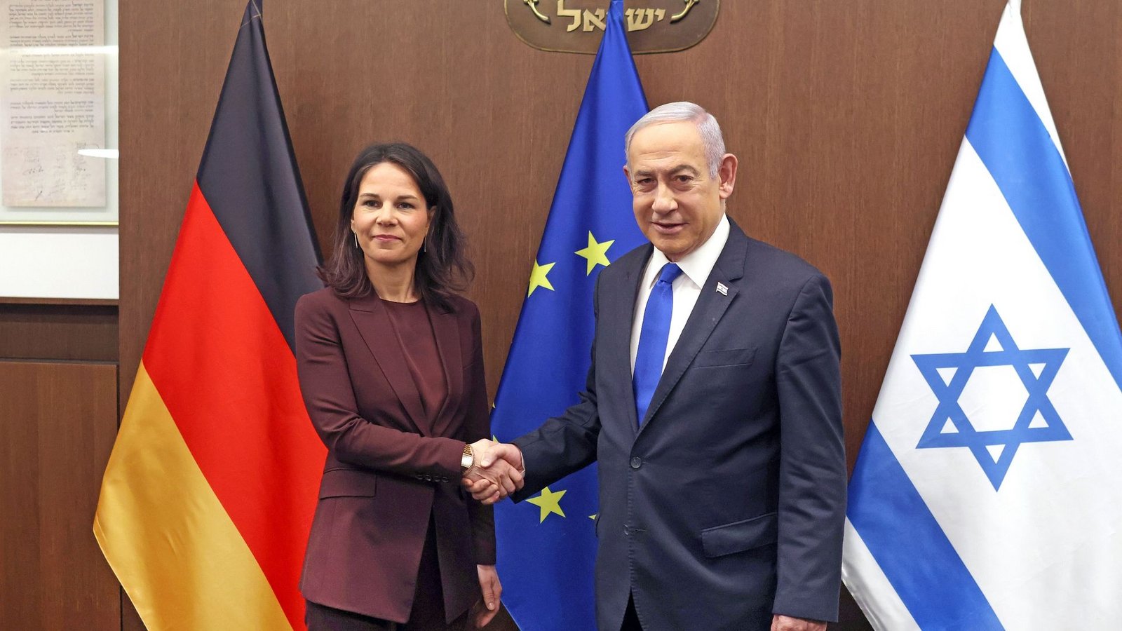 Bundesaußenministerin Annalena Baerbock und Israels Premier Benjamin Netanjahu trafen sich am Mittwoch in Jerusalem.Foto: Ilia Yefimovich/dpa