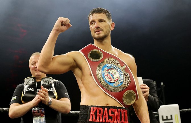 Ardian Krasniqi nach seinem Kampf im vergangenen Jahr in Sindelfingen.<span class='image-autor'>Foto: Pressefoto Baumann</span>