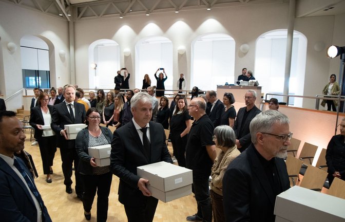 Rückgabezeremonie im Stuttgarter Lindenmuseum: Im Mai wurden die Überreste von  Vorfahren  der Māori und Moriori an Vertreter der Māori Community und des neuseeländischen Nationalmuseums übergeben.<span class='image-autor'>Foto: Lichtgut/Leif Piechowski</span>