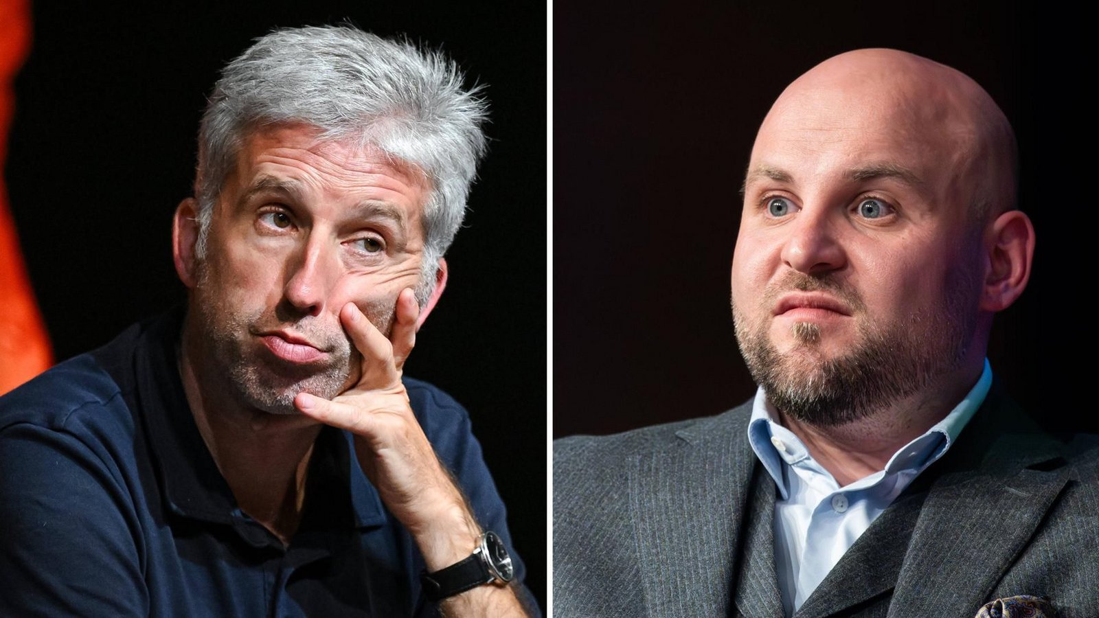 Der Ex-Grüne Boris Palmer (links) diskutiert Anfang September mit dem AfD-Landesvorsitzenden Markus Frohnmaier in Tübingen.Foto: imago/Ulmer II, Silas Stein