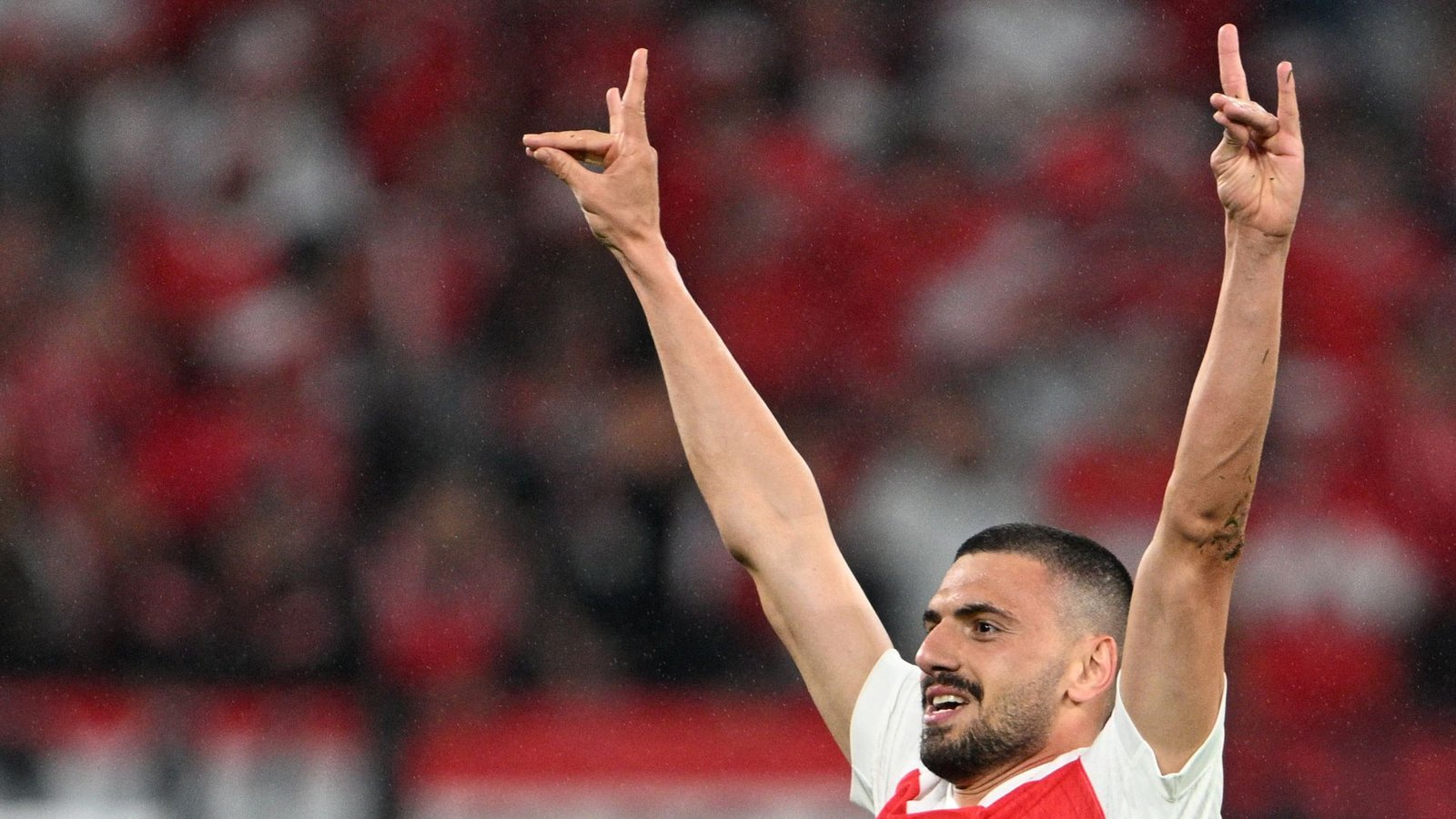 Merih Demiral von Atalanta Bergamo bejubelt seinen Treffer zum 2:1 gegen Österreich.Foto: dpa/Sebastian Christoph Gollnow Merih Demiral von Atalanta Bergamo bejubelt seinen Treffer zum 2:1 gegen Österreich.Foto: dpa/Sebastian Christoph Gollnow