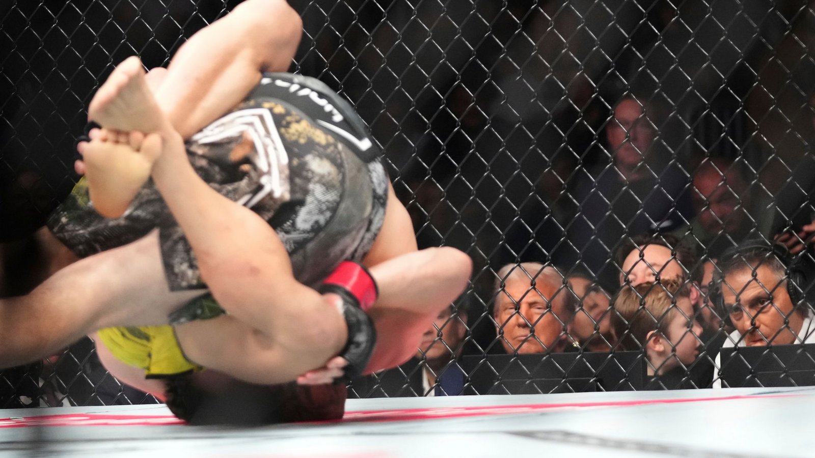 Nicht selten wird einer der UFC-Kämpfer im Ring bewusstlos geprügelt.Foto: Lynne Sladky/AP/dpa