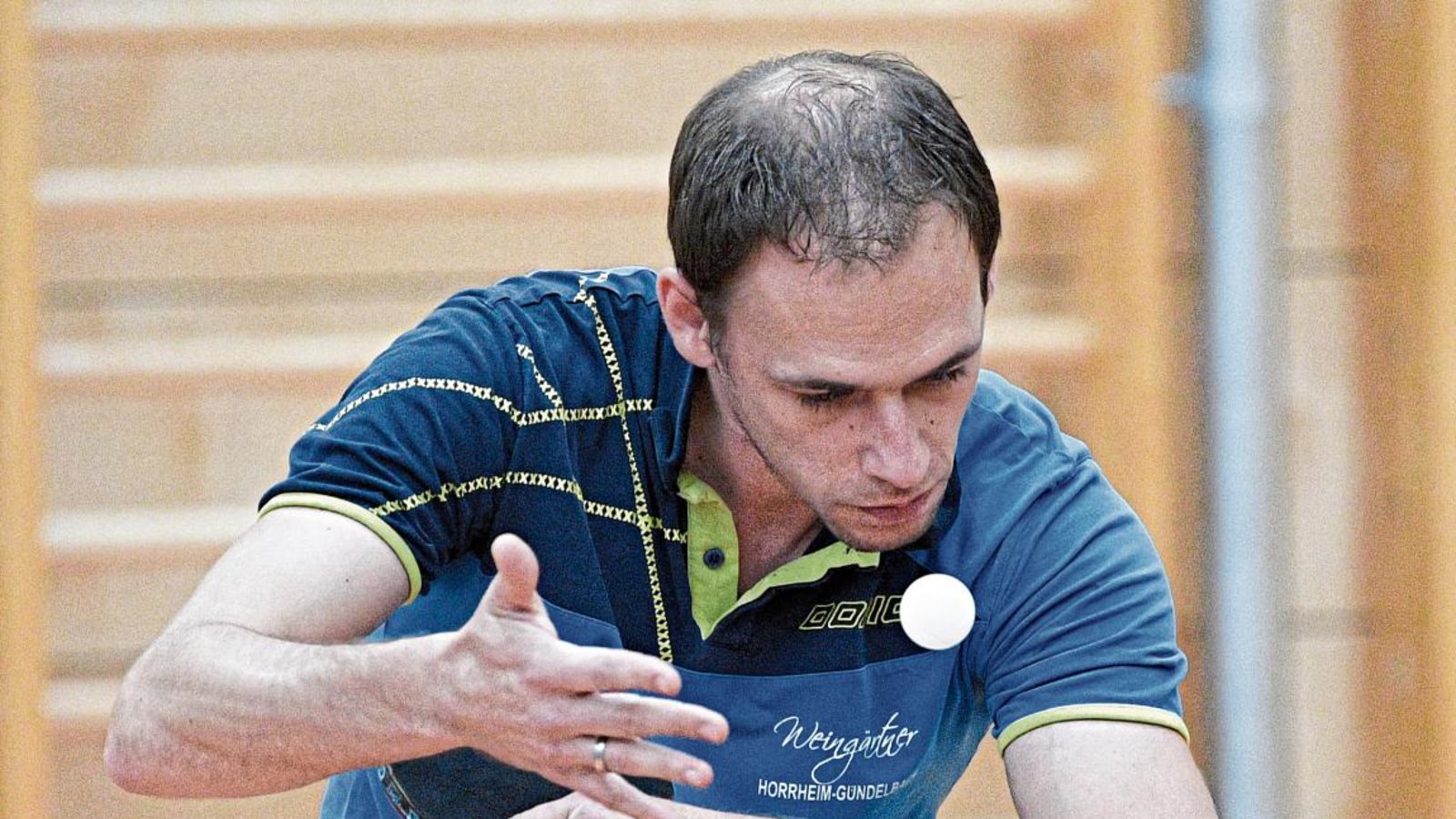 Sebastian Komander machte mit seinem Fünf-Satz-Erfolg gegen Martin Fritz den Gündelbacher Teamsieg gegen Ensingen perfekt. Foto: Archiv/Leitner