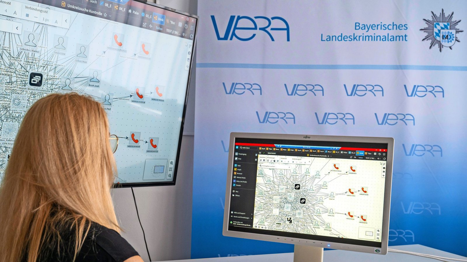 Bayern nutzt die Plattform VERA, hinter der sich die Palantir-Software verbirgt bereits – schaut sich aber offenbar auch schon Alternativen an.Foto: dpa/Peter Kneffel Bayern nutzt die Plattform VERA, hinter der sich die Palantir-Software verbirgt bereits – schaut sich aber offenbar auch schon Alternativen an.Foto: dpa/Peter Kneffel