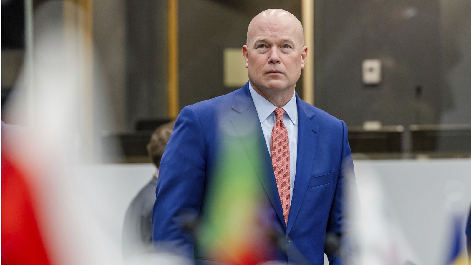 Matthew Whitaker, US-Botschafter bei der Nato, beharrt auf dem Fünf-Prozent-Ziel für die Verteidigungsausgaben, lässt aber eine kleine Hintertür offen.Foto: Geert Vanden Wijngaert/AP/dpa Matthew Whitaker, US-Botschafter bei der Nato, beharrt auf dem Fünf-Prozent-Ziel für die Verteidigungsausgaben, lässt aber eine kleine Hintertür offen.Foto: Geert Vanden Wijngaert/AP/dpa