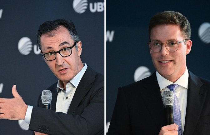 Cem Özdemir (Grüne) und Manuel Hagel (CDU) waren diese Woche beim Unternehmertag in Stuttgart.<span class='image-autor'>Foto: Bernd Weißbrod</span>