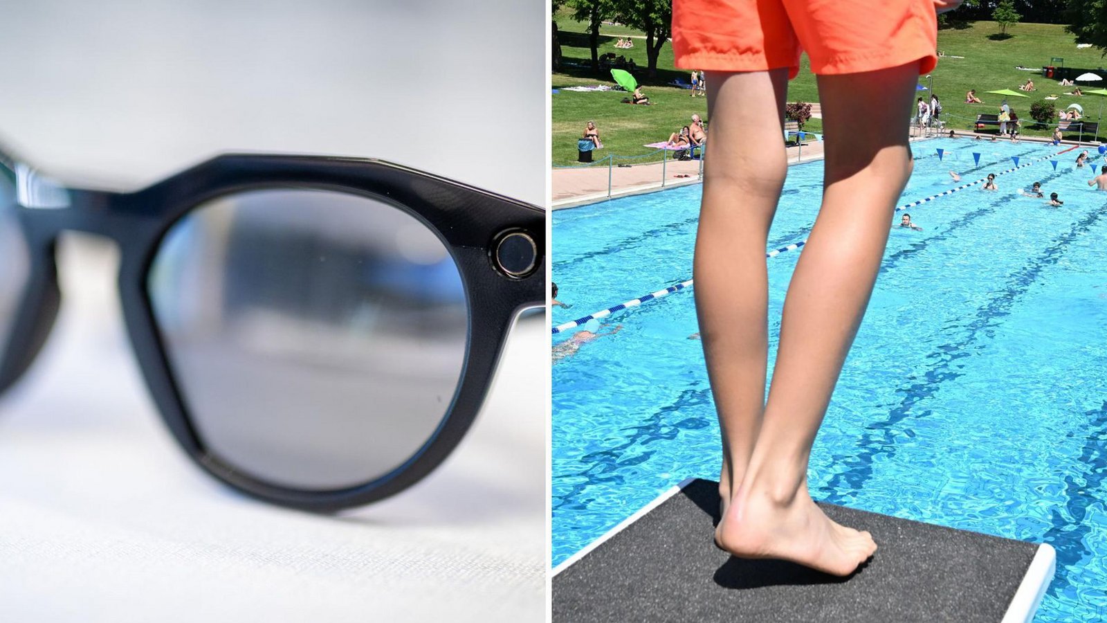 Smar Glasses werden in Freibädern zum Problem.Foto: dpa/Christoph Schmidt, dpa/Bernd Weißbrod