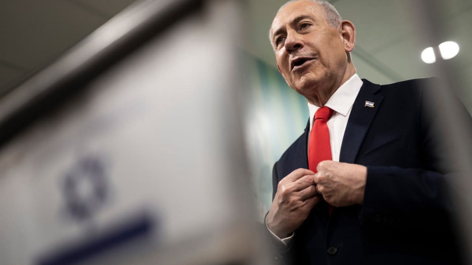 Ministerpräsident Benjamin Netanjahu: Laut Prognosen liegt die Likud-Partei bei der Wahl in Israel vorn.Jewel Samad/Pool AFP via AP/dpa