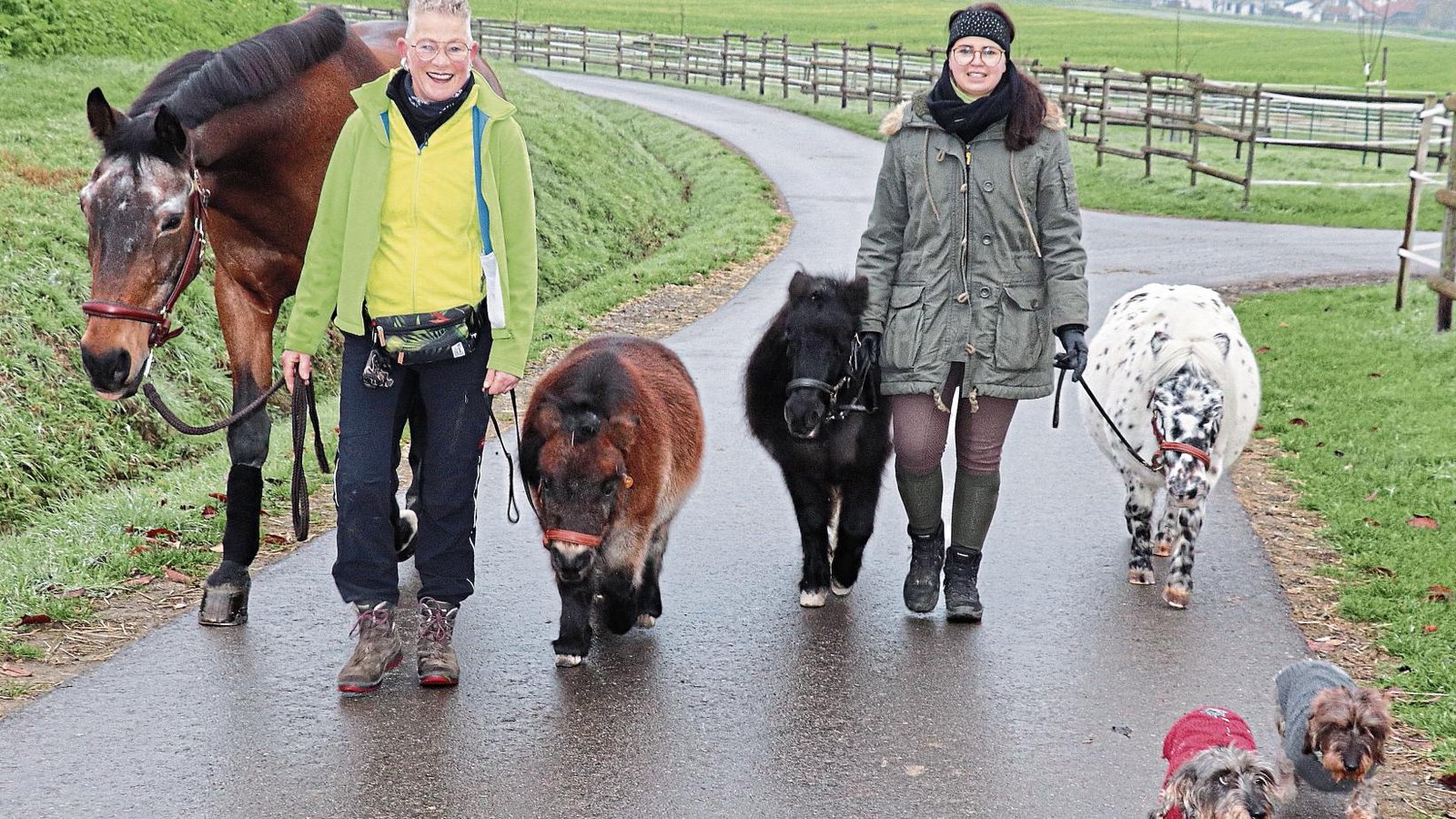 Mit ihrer Tochter Fiona führt Beatrix Fischer-Di Vito regelmäßig die tierische Bande aus. Fotos: Gergen Mit ihrer Tochter Fiona führt Beatrix Fischer-Di Vito regelmäßig die tierische Bande aus. Fotos: Gergen