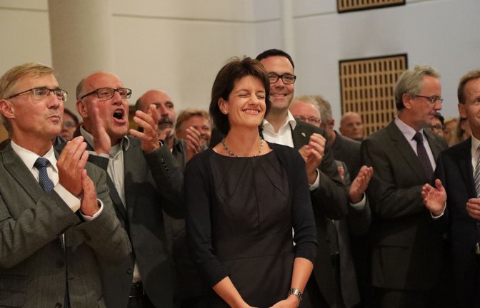 Gabriele Zull bei der erfolgreichen Wahl in Fellbach vor siebeneinhalb Jahren.<span class='image-autor'>Foto: Patricia Sigerist</span>
