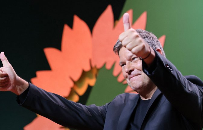 Robert Habeck schwört die Grünen auf den Wahlkampf ein.<span class='image-autor'>Foto: AFP/Daniel Roland</span>
