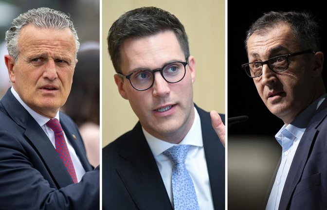 Stuttgarts OB Frank Nopper (li.) und die Spitzenkandidaten ihrer Parteien für die Landtagswahl im kommenden Jahr, Manuel Hagel (CDU, Mitte) und Cem Özdemir (Grüne, re.) – was halten die drei von Palmers Vorhaben?<span class='image-autor'>Foto: imago/Eibner, dpa/Bernd Weißbrod, dpa/Marijan Murat</span>