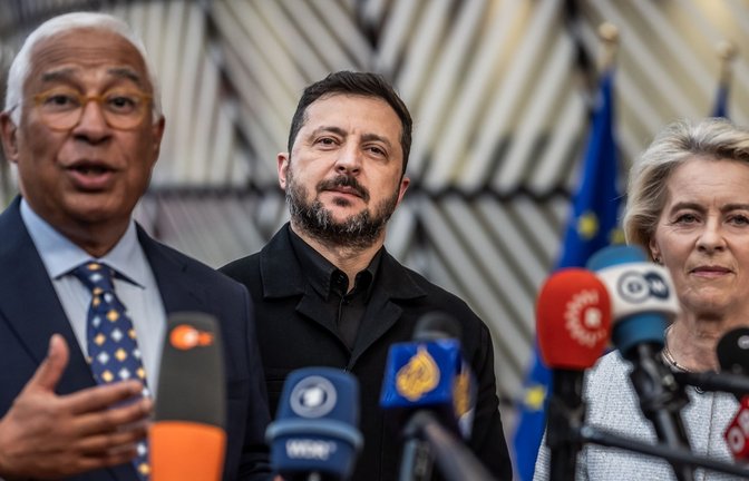 EU-Ratspräsident sorgt mit seiner Russland-Initiative für das Gesprächsthema Nummer eins beim Gipfel.<span class='image-autor'>Foto: Michael Kappeler/dpa</span>