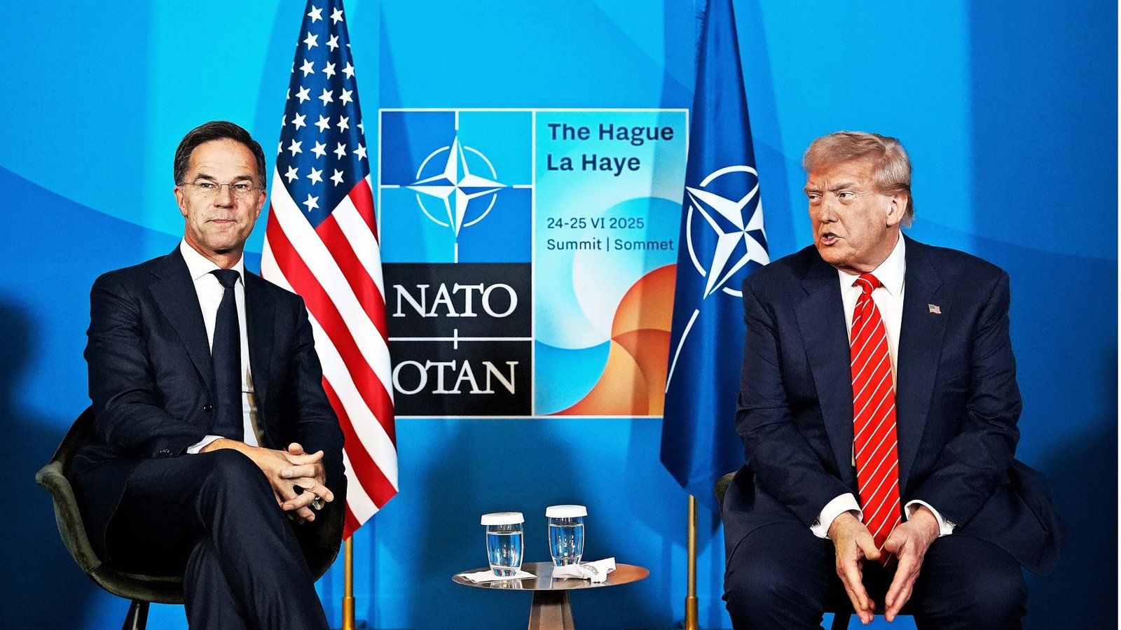 US-Präsident Donald Trump (re.) und Nato-Generalsekretär Mark Rutte war die Hauptdarsteller des Nato-Gipfels in Den Haag.Foto: Alex Brandon/AP/dpa