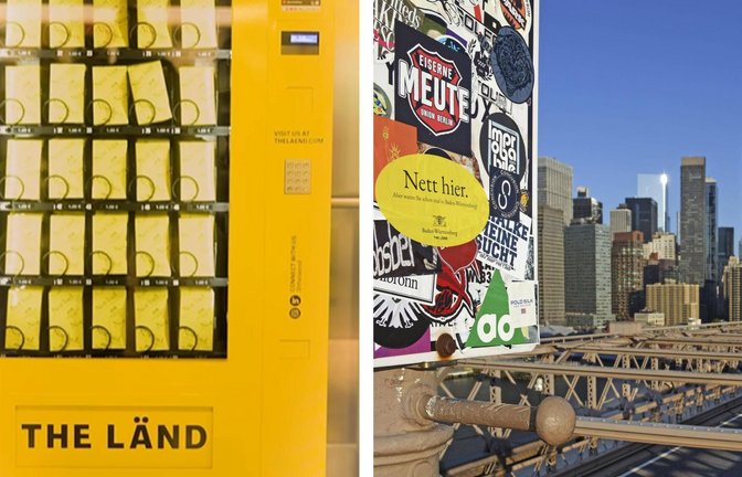 Der Stickerautomat befindet sich im Stuttgarter Flughafen. Die „Bäbber“ werden weltweit verbreitet.<span class='image-autor'>Foto: imago/Bihlmayerfotografie</span>