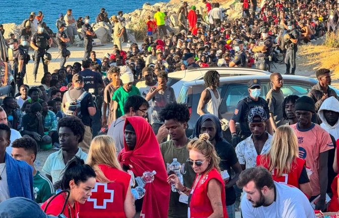 Zahlreiche Migranten hatten vergangene Woche die spanische Exklave Ceuta erreicht.<span class='image-autor'>Iván Zambrano/EUROPA PRESS/dpa</span>