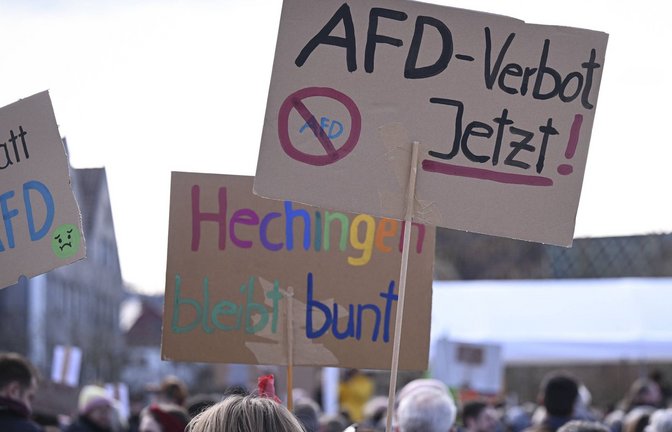 Bei einer Demonstration in Hechingen im Januar machten die Teilnehmer deutlich, was sie von der AfD halten. (Symbolbild)<span class='image-autor'>Foto: imago/Ulmer/Teamfoto</span>