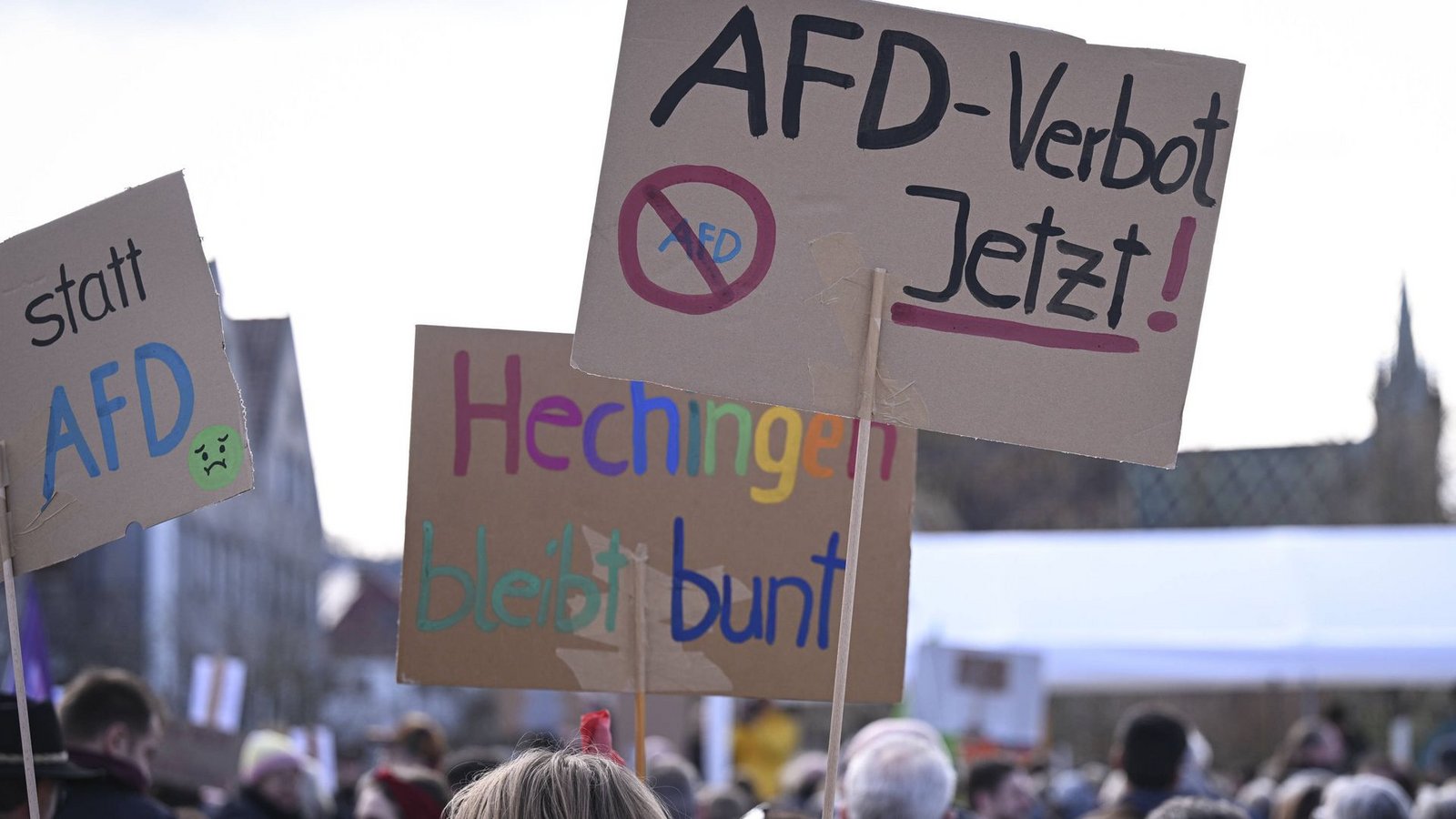 Bei einer Demonstration in Hechingen im Januar machten die Teilnehmer deutlich, was sie von der AfD halten. (Symbolbild)Foto: imago/Ulmer/Teamfoto